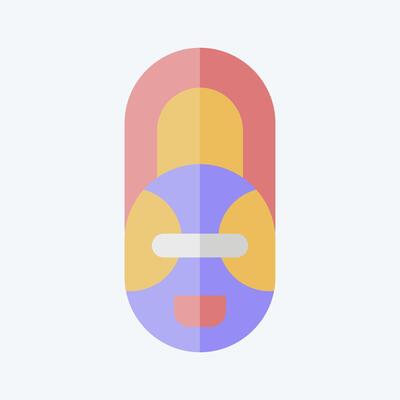 Icon African Mask. related to South Africa symbol. flat style. simple design illustration