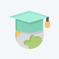 Icon Global Education. related to Learning symbol. flat style. simple design illustration vector