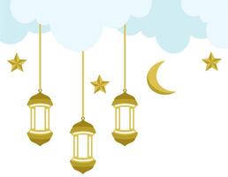 Ramadhan Lantern Frame Background Illustration vector