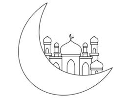 Islamic Mosque Line Art Illustration vector