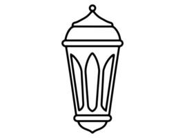 Lantern Islamic Black and White vector