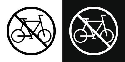 Bicycle prohibition sign vector