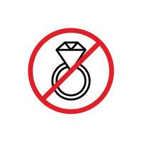 No jewelry sign vector