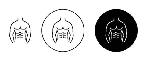 masculino torso icono vector