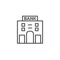 Bank building icon vector