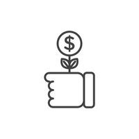 icono de arbol de dinero vector