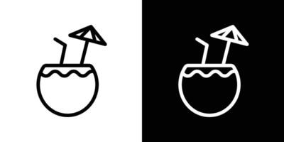 Coconut drink icon vector