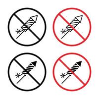 Ban on fireworks sign vector