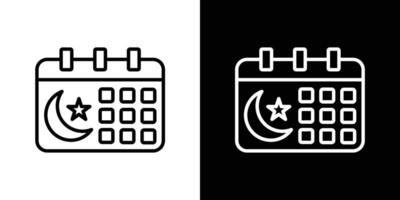 icono de calendario islámico vector