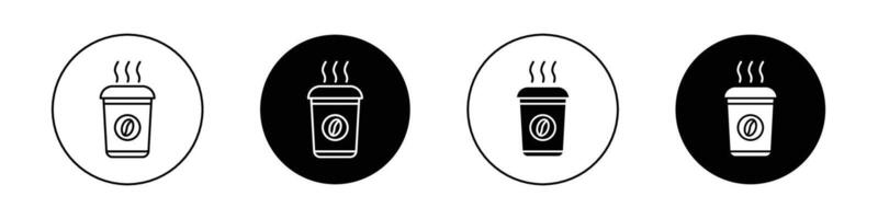 Hot coffee cup icon vector