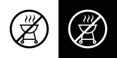 No barbecue with fire sign vector