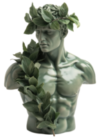 AI generated Historical vintage statue with cracks on an isolated transparent background png