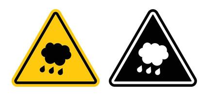 Rain warning sign vector