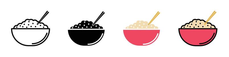 Rice bowl icon vector