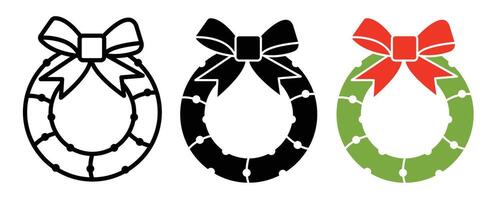 Christmas wreath icon vector