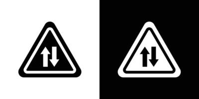 Two way traffic sign vector