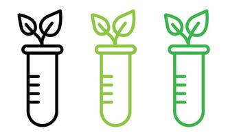 Test tube with plant icon vector