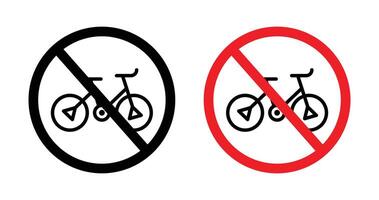 Bicycle prohibition sign vector