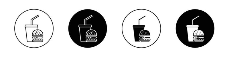 Hamburger and soft drink cup icon vector