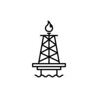 Shale gas rig icon vector