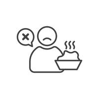 Lack of appetite icon vector