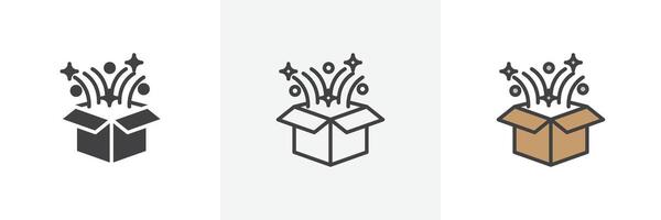 icono de caja de regalo abierta vector