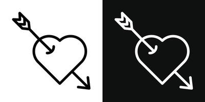 Heart with arrow icon vector