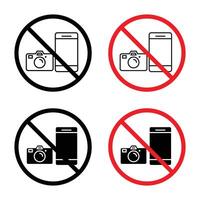 Photo and phone forbidden sign vector