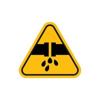 Caution safety leak of water or chemical material sign vector