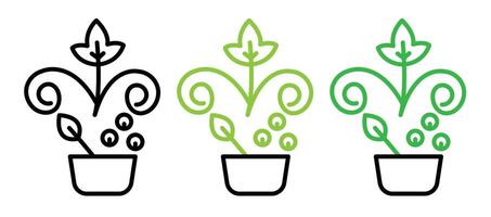 Berry shrubs and vines icon vector