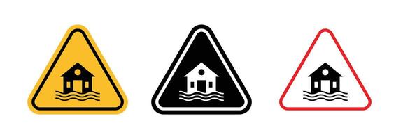 Flood disaster sign vector