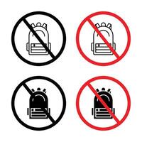 No backpacks allowed sign vector