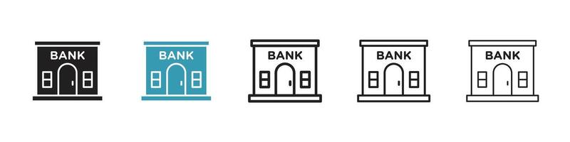 Bank building icon vector