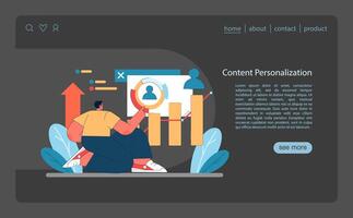 Marketing 5.0 concept. Illustration of targeted content personalization vector