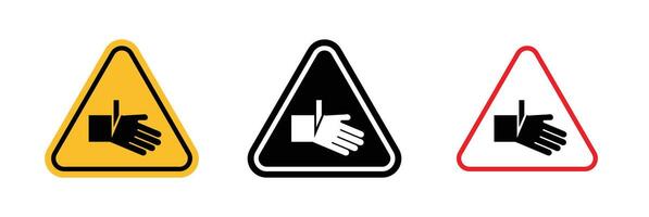 Cutting hand straight blade sign vector