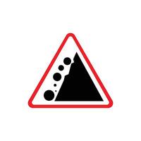 Falling rocks or debris warning road sign vector