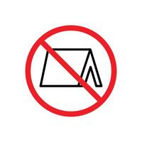No camping  sign vector