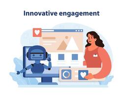 Innovative Brand Engagement. A modern illustration showcasing interactive technology. vector
