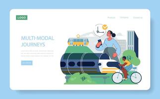 Multi-modal Journeys concept. vector