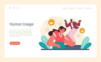 Humor usage concept. A lively vector scene where laughter is shared and joy is contagious