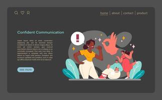 Confident communication concept. An animated portrayal of self-assurance and lively interaction among individuals. vector