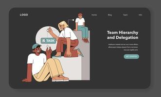 Team Hierarchy and Delegation concept. Vector illustration.