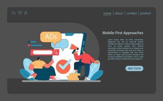 Marketing 5.0 concept. A fresh take on mobile-first advertising strategies vector