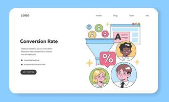 conversion rate. Flat vector illustration