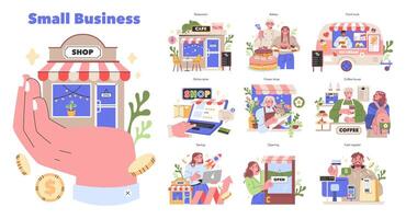 Small Business set Vector illustration