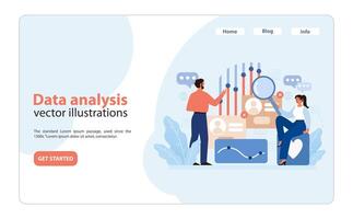 datos análisis en consumidor compromiso. profesionales utilizar datos analítica a ganar. vector