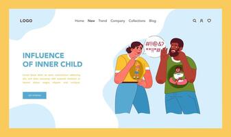 Inner child impact concept. Vector illustration