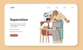 Supervision in Task Delegation concept. Vector illustration.