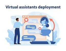 Virtual Assistant Deployment. Efficient integration of virtual support services. vector