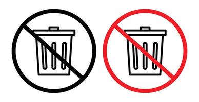 No trash sign vector